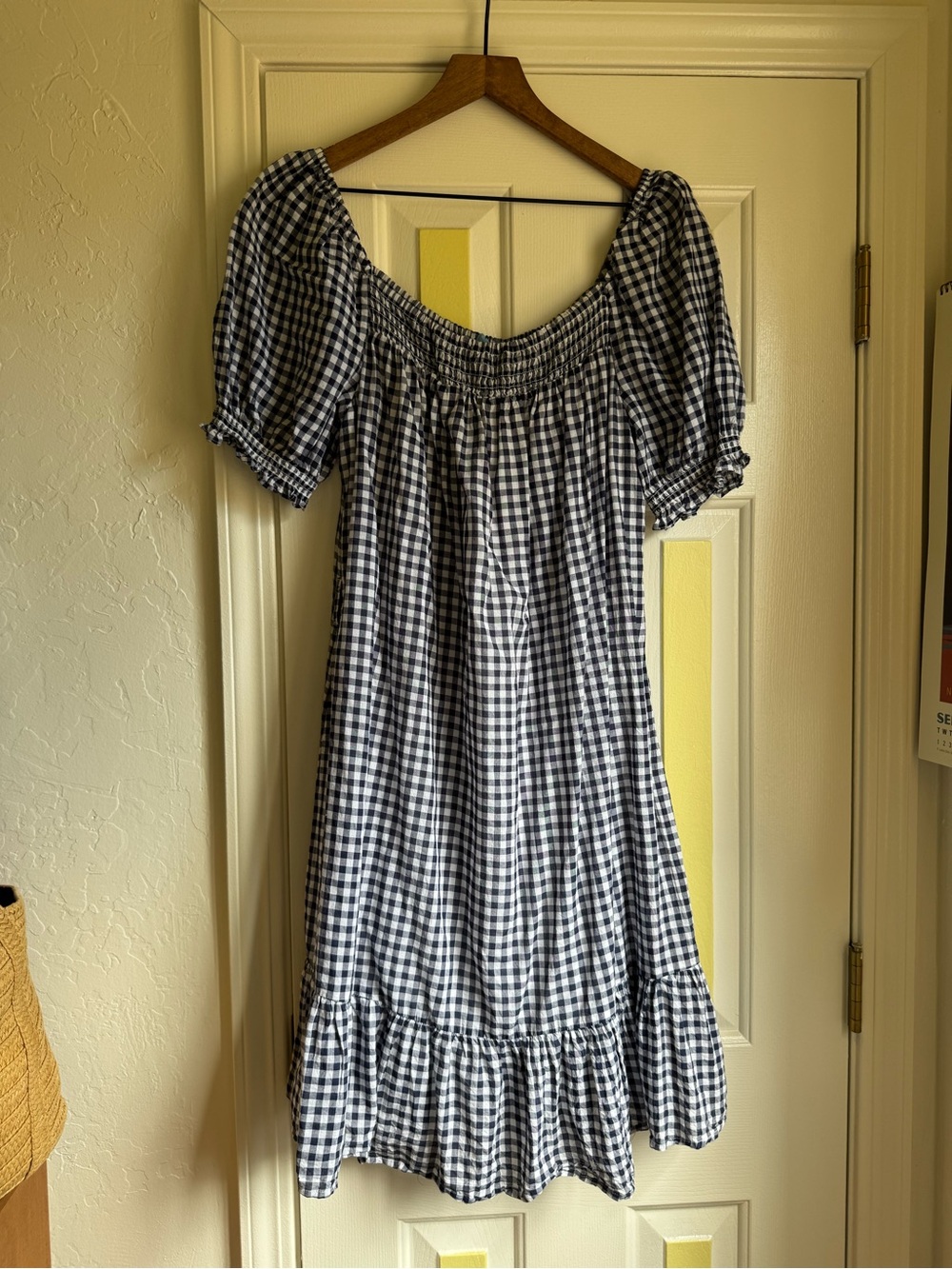 Draper James Blue and White Gingham  Dress